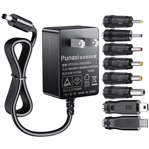 Amazon | 5V 2A ACアダプター 5.5*2.1mm ACアダプター PSE認証 Punasi